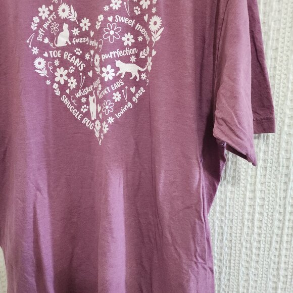 Cat Lady Box Cat Lover Women's Purple Crewneck T-Shirt Plus Size XXL - Picture 8 of 13